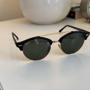 Ray-Ban Black and Gold Clubmaster Sunglasses